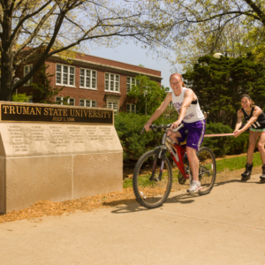 A bike and roller blades make it easy to get around campus